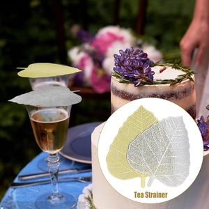 Wholesale Creative Design Bodhi Leaf Shape 304 Stainless Steel and Gold <b>Tea</b> Cup Filter Loose <b>Tea</b> <b>Infuser</b> Strainer - Product Image 3