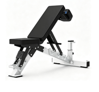 Banc de musculation professionnel gris pliable, réglable, durable, inclinable et déclinable pour la maison et la salle de sport