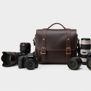 Nhà sản xuất không thấm nước bò ẩn da DSLR SLR ống kính không gương lật máy ảnh kỹ thuật số Ba lô du lịch Túi máy ảnh cho nam giới - Product Image 5