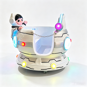 Venta al por mayor de fábrica: Columpio mecánico infantil con forma de coche espacial, máquina de juego para niños con pago dual (monedas y tarjeta) - Product Image 1