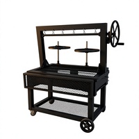 Barbecue de luxe en acier au carbone robuste, grill argentin Santa Maria en fonte, cuisson en extérieur, fabricant OEM/ODM