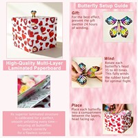 Boîte Cadeau Explosive Papillon Volant Motif Cœur - Jouets et Fleurs pour Célébrer les Femmes, les Hommes, les Meilleurs Amis, Maman, la Saint-Valentin