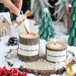 Portavelas de Madera Rústico Americano para Fiestas, Velas Aromáticas para Ambiente Romántico, Decorativas para Bares y Restaurantes - Product Image 3