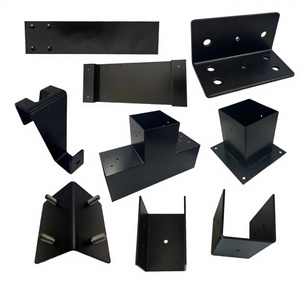 Support mural <span class=keywords><strong>en</strong></span> <span class=keywords><strong>U</strong></span> <span class=keywords><strong>en</strong></span> acier inoxydable noir thermolaqué sur mesure, non standard, pour coins et angles - Product Image 2