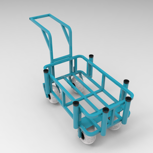 Carrello da Pesca in Alluminio e Plastica, Carrello da Spiaggia con Ruote, Piattaforma Portapacchi, Carrello a Mano a Quattro Ruote, Capacità di Carico 100KG - Product Image 3