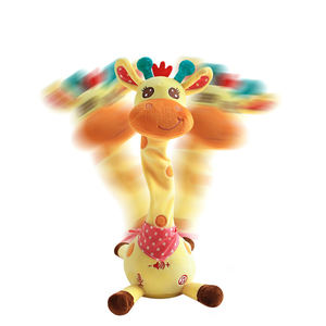 Jouet en peluche musical électronique doux et lumineux, girafe parlante, chantante et dansante - Product Image 1