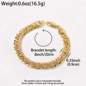 Chaîne cubaine géométrique unisexe en cuivre véritable, large, plate, dentelée, élégante, intemporelle, multicouche, brillante, durable, lisse, délicate, de qualité supérieure, robuste pour homme - Product Image 6