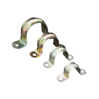 Collier de serrage en acier au carbone galvanisé couleur, forme C, à deux trous, support de tuyau en U, attache de fixation pour tube