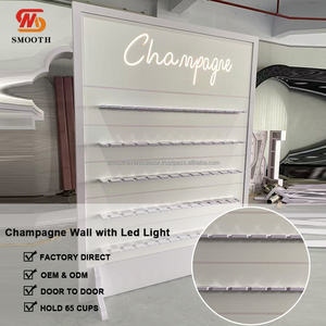 SMOOTH, nuevo diseño Popular, pared de champán de Pvc blanco, soporte de pared de copa de champán acrílico para decoración de eventos - Product Image 4