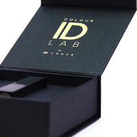 Boîte cadeau de luxe de rouge à lèvres magnétique noir mat et rigide avec logo personnalisé emballage cosmétique boîte pliante avec couvercle