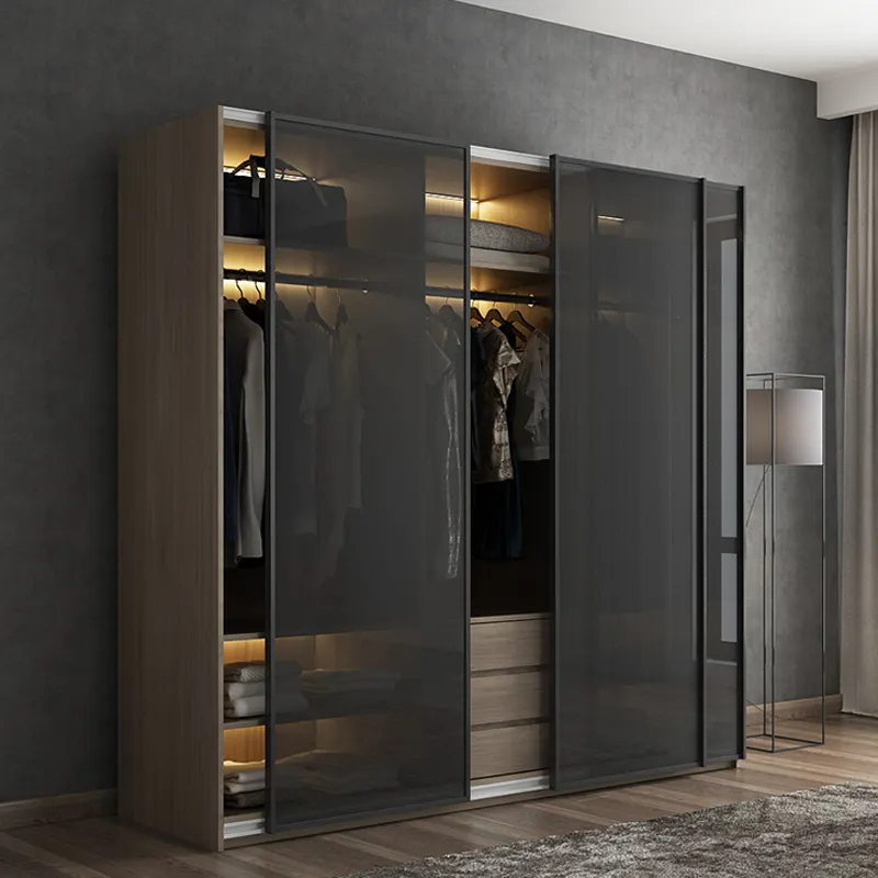 Aluminum profiles sliding glass 2 doors 3 doors multi doors for bedroom wardrobe