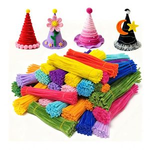 Kit de Arte Educativo DIY, Limpiapipas de Terciopelo Suave de 10 mm para Proyectos de Manualidades, Creaciones Decorativas con Limpiapipas - Product Image 6