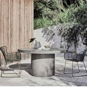 <span class=keywords><strong>Tavolino</strong></span> rotondo in travertino in stile moderno con basamento laterale in cemento tavolo centrale - Product Image 5