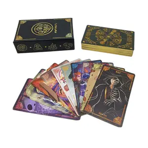 Échantillon gratuit de cartes de tarot à bords dorés exquis Impression personnalisée de votre propre conception et LOGO Carte Oracle avec boîte supérieure inférieure