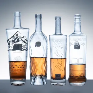 200ml 375ml 500ml 700ml 750ml 1000ml Gin Whiskey 700ml Glass Bottles For Liquor