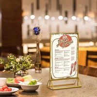 Restaurant Bar Acrylique Étiquette De Prix Or Cadre Stand Cadre Photo Signe Titulaire pour Table Menu Recette Cartes Photo Displ
