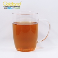 Tasses en verre à thé personnalisées à paroi mince Base de retrait gobelet en verre résistant à la chaleur tasse en verre pour restaurant à la maison