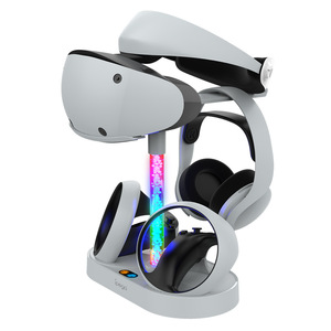 Soporte <span class=keywords><strong>de</strong></span> <span class=keywords><strong>carga</strong></span> del controlador <span class=keywords><strong>PS5</strong></span> VR2 <span class=keywords><strong>Base</strong></span> vertical con almacenamiento <span class=keywords><strong>de</strong></span> auriculares PSVR Estación <span class=keywords><strong>de</strong></span> <span class=keywords><strong>carga</strong></span> <span class=keywords><strong>de</strong></span> luz LED RGB - Product Image 1