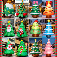 Décoration de Noël gonflable géante en forme d'arbre avec Père Noël grimpant, en tissu Oxford, éclairée par LED, résistante à l'eau et au soleil, pour l'extérieur