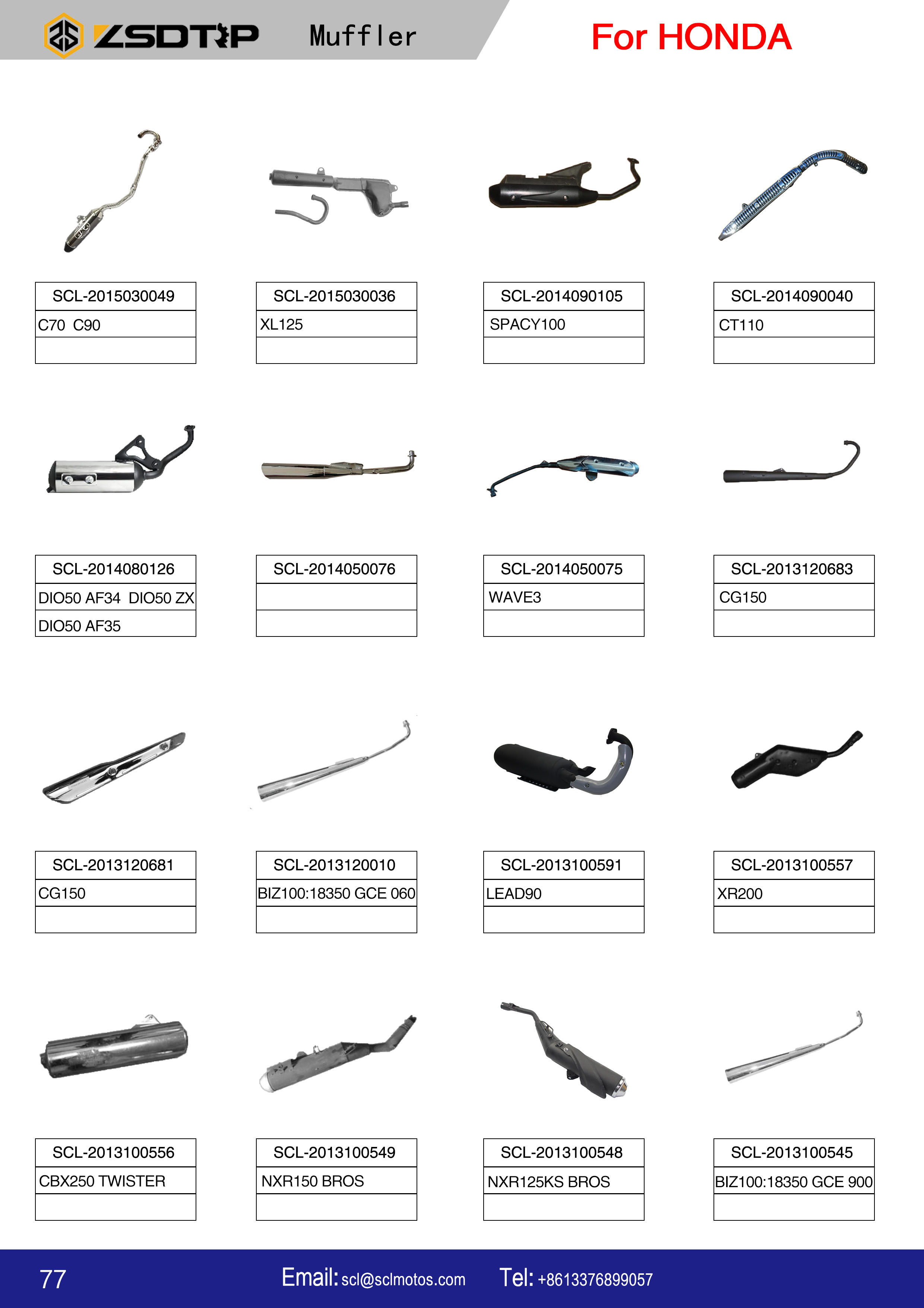 Dirt Bike Exhaust Muffler - SCLMOTOS Carbon for 150cc 250cc