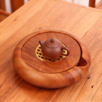 Table à thé ronde en bois de noyer haut de gamme personnalisable avec filtre et couvercle, grande capacité, pour théière Gongfu et plateau