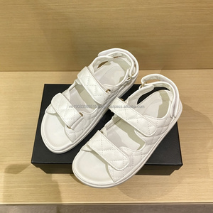 Sandalias Planas de Cuero Chic de Marca de Diseñador para Mujer, Calzado de Verano para Playa, Venta al por Mayor - Product Image 5