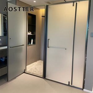 Porte à battant en aluminium AOSTTER pour magasin de proximité avec panneau haute résistance aux chocs et charnière continue pour usage intensif - Product Image 6