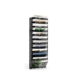 Organisateur de dossiers suspendus à 12 niveaux en maille métallique, organiseur de classeurs vertical, organiseur de courrier mural, porte-documents et magazines - Product Image 1