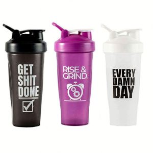 Bouteille shaker à protéines avec logo personnalisé - Bouteille d'eau en plastique sans BPA pour la salle de sport - Gobelet shaker sport anti-fuite pour les compléments alimentaires (vente en gros) - Product Image 3