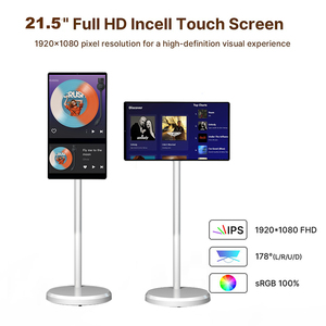 2024 nouveaux téléviseurs portables 21.5 pouces Lcd écran publicitaire affichage Portable Tv sur roues électronique téléviseurs intelligents avec support