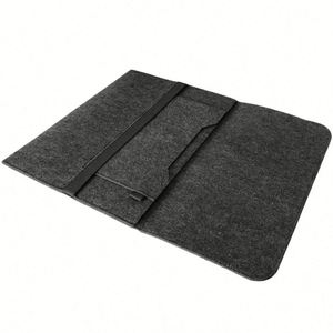 Funda de Fieltro Suave para Portátil con Logotipo Personalizado, Cierre Elástico, Organizador de Oficina Ligero para Kits de Bienvenida para Empleados - Product Image 3