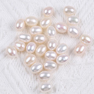 Perles d'eau douce naturelles de Zhuji en gros, 8,5-9 mm, forme de riz, en vrac et nues, en blanc, rose et autres couleurs pour la fabrication de bijoux - Product Image 1