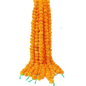 Hipie Indian Wedding Decoration Dia De Muertos Mexican Fiesta Day Of The Dead Diwali Plastic Artificial Marigold Flower