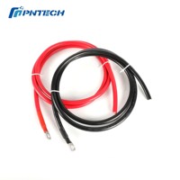 Câble de batterie solaire certifié TUV avec connecteur à embout de borne 5m 25mm2 Haute qualité Noir et rouge pour onduleur solaire