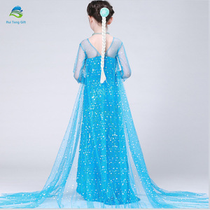 Envío rápido princesa elegante vestido <span class=keywords><strong>de</strong></span> lentejuelas <span class=keywords><strong>de</strong></span> cola larga 2020 <span class=keywords><strong>Elsa</strong></span> <span class=keywords><strong>Anna</strong></span> vestido - Product Image 4