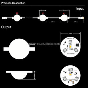 Lumière ponctuelle LED 24V RGB IP67 étanche en plastique <span class=keywords><strong>blanc</strong></span> chaud pour clôture de jardin et façade de bâtiment - Product Image 6