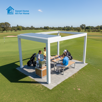 Pergola en aluminium écologique Sweet Home, résistante au vent, avec toit rétractable motorisé à lamelles, imperméable et offrant une protection UV