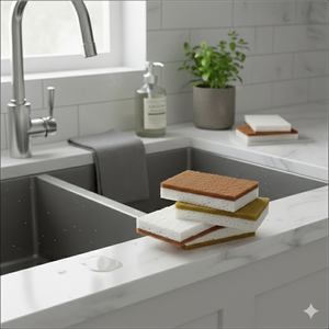 ฟองน้ำขัดผิวแบบจับถนัดมือ แผ่นทำความสะอาดที่สะดวกสบายพร้อมการยึดเกาะที่แน่นหนา ตัวช่วยลบคราบที่มีประสิทธิภาพ - Product Image 5