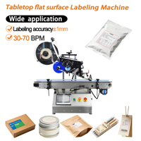 Machine d'étiquetage automatique de surface plane pour sacs, boîtes, bocaux, bouteilles, 70 étiquettes par minute, applicateur d'étiquettes de table avec une précision de ±1 mm