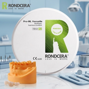 Rondcera – Bloc de zircone polyvalent pour laboratoire <span class=keywords><strong>dentaire</strong></span>, compatible avec le kit de teinture et de glaçage du zircone, pour la fabrication de couronnes sur mesure - Product Image 1