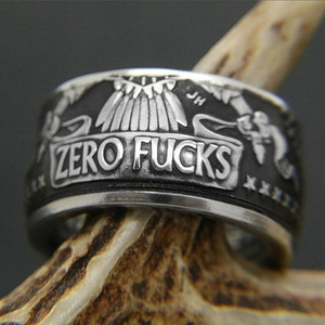 Punk Letter Alloy Unisex Ring Creative Alphabet Finger Jewelry For Daily Street Party Wear - Product Image 2