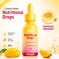 Gouttes nutritionnelles liquides orales personnalisées en flacon jaune, best-seller, vitamine 5-HTP, pour enfants, améliore la mémoire, 30 ml