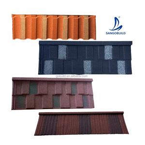 Tuiles de toiture en métal revêtues de pierre en alliage d'aluminium Noir Tuiles de toiture en acier double <span class=keywords><strong>Dekra</strong></span> - Product Image 1