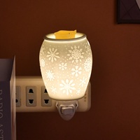 Plug in pour réchauffer la cire parfumée de bougie fond brûleur diffuseur d'encens en céramique chauffe-parfum chauffe-cire à huile parfumée plug-in