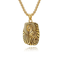 Kalung Berlapis Emas Liontin Jimat Dewa Kucing Hewan Mesir Kuno dari Baja Tahan Karat untuk Pria Perhiasan Fashion Grosir