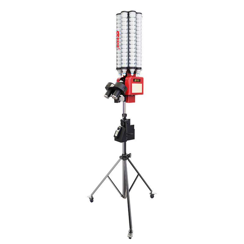 Professional Automatic Stainless Steel Badminton Feeder Machine with Wi-Fi Remote Control 200 Balls Capacity for Training Center