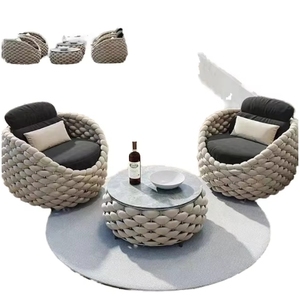 Moderno esterno Rattan divano <span class=keywords><strong>e</strong></span> sedia Set terrazza tavolo da tè combinazione per soggiorno cortile balcone o Hotel - Product Image 1