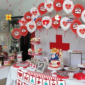 Palloncini in Lattice e Striscione di Carta per la Festa dei Medici e Infermieri, Decorazioni per Feste di Laurea - Product Image 4