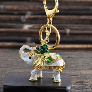 Creative Animal Crystal Bling Key Chains Lucky Opal Rhinestone Stainless Steel Elephant <b>Keyring</b> Car Pendant Keychains <b>Charm</b> - Product Image 2