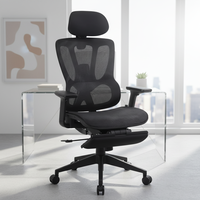 Chaise de bureau de direction moderne de luxe de haute qualité, réglable en hauteur, avec appui-tête ergonomique en mousse, dossier en maille et repose-pieds en PP